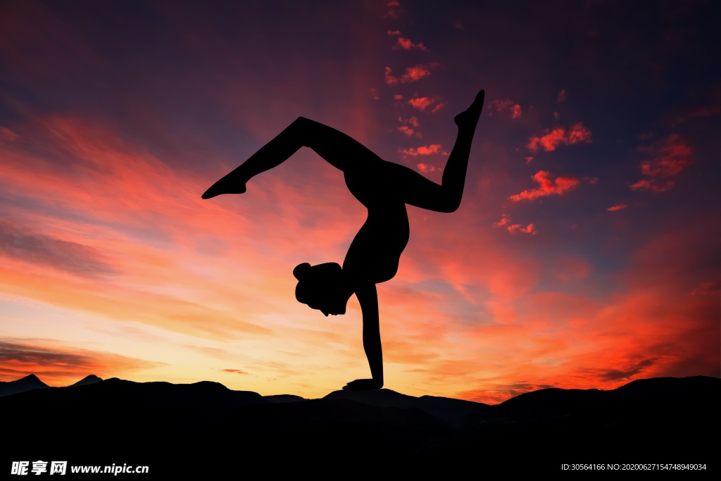 瑜伽运动健身柔美背景素材