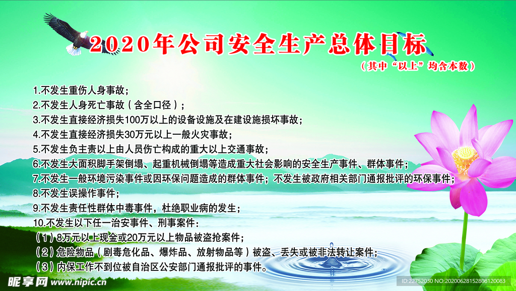 公司安全生产总体目标