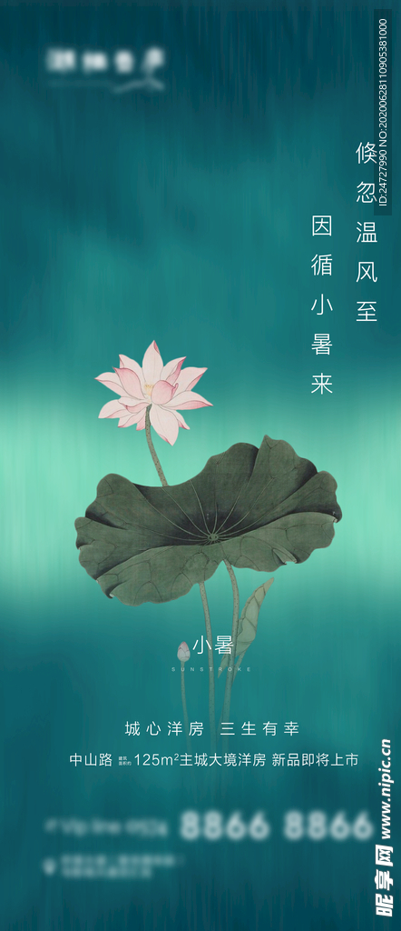 地产节气小暑质感海报