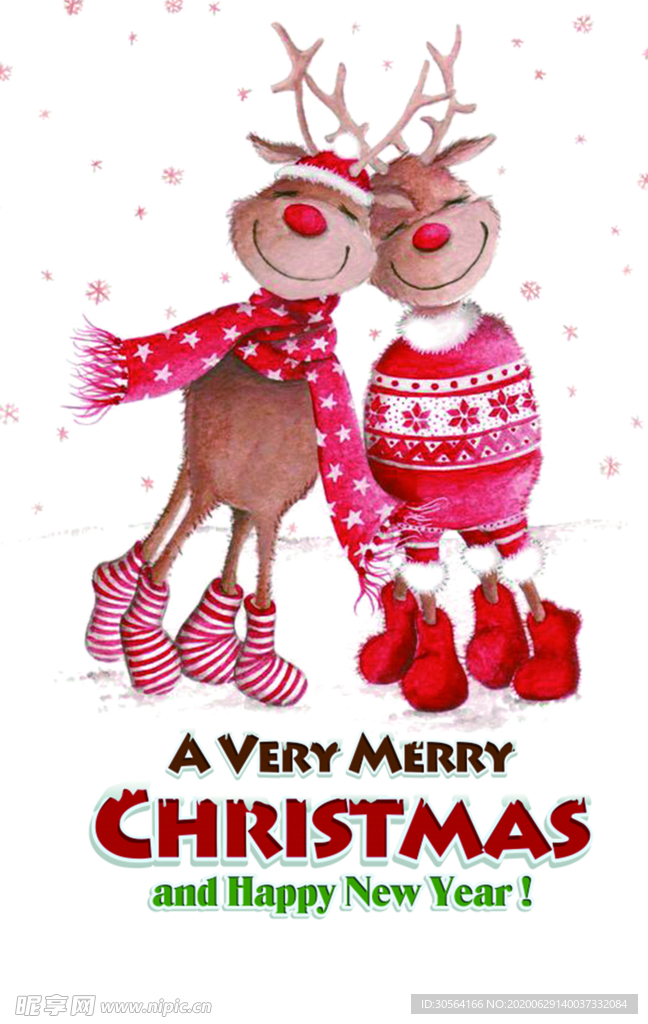 圣诞麋鹿商场活动促销吊旗素材