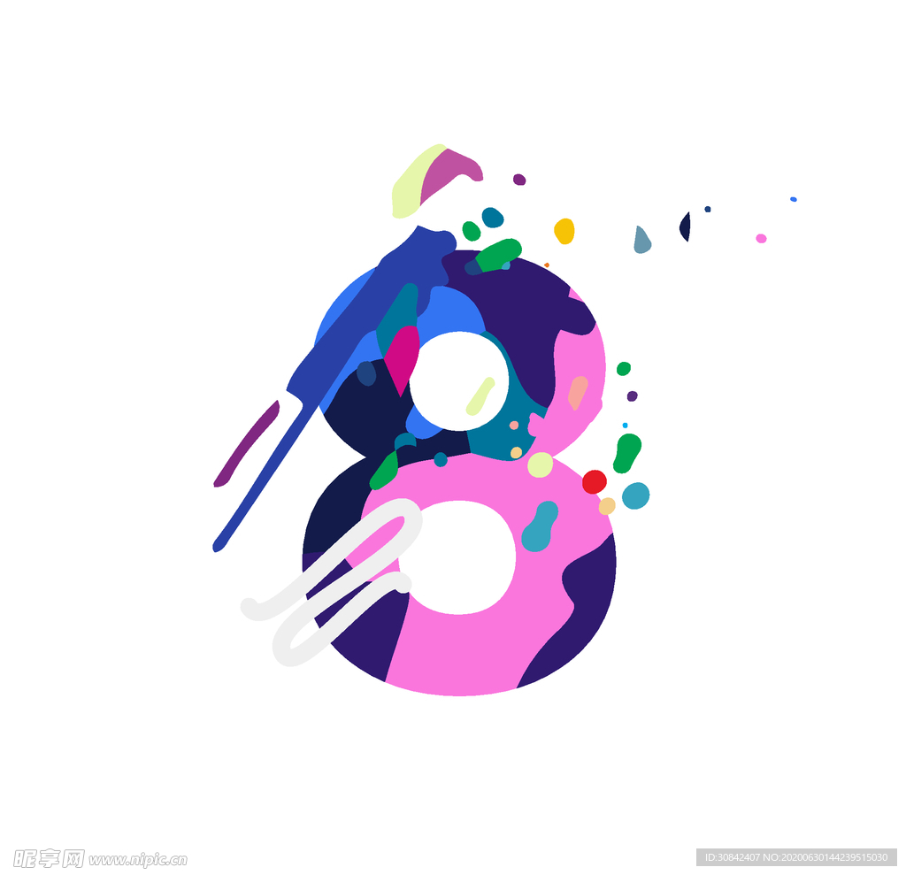 艺术彩色设计字母数字8