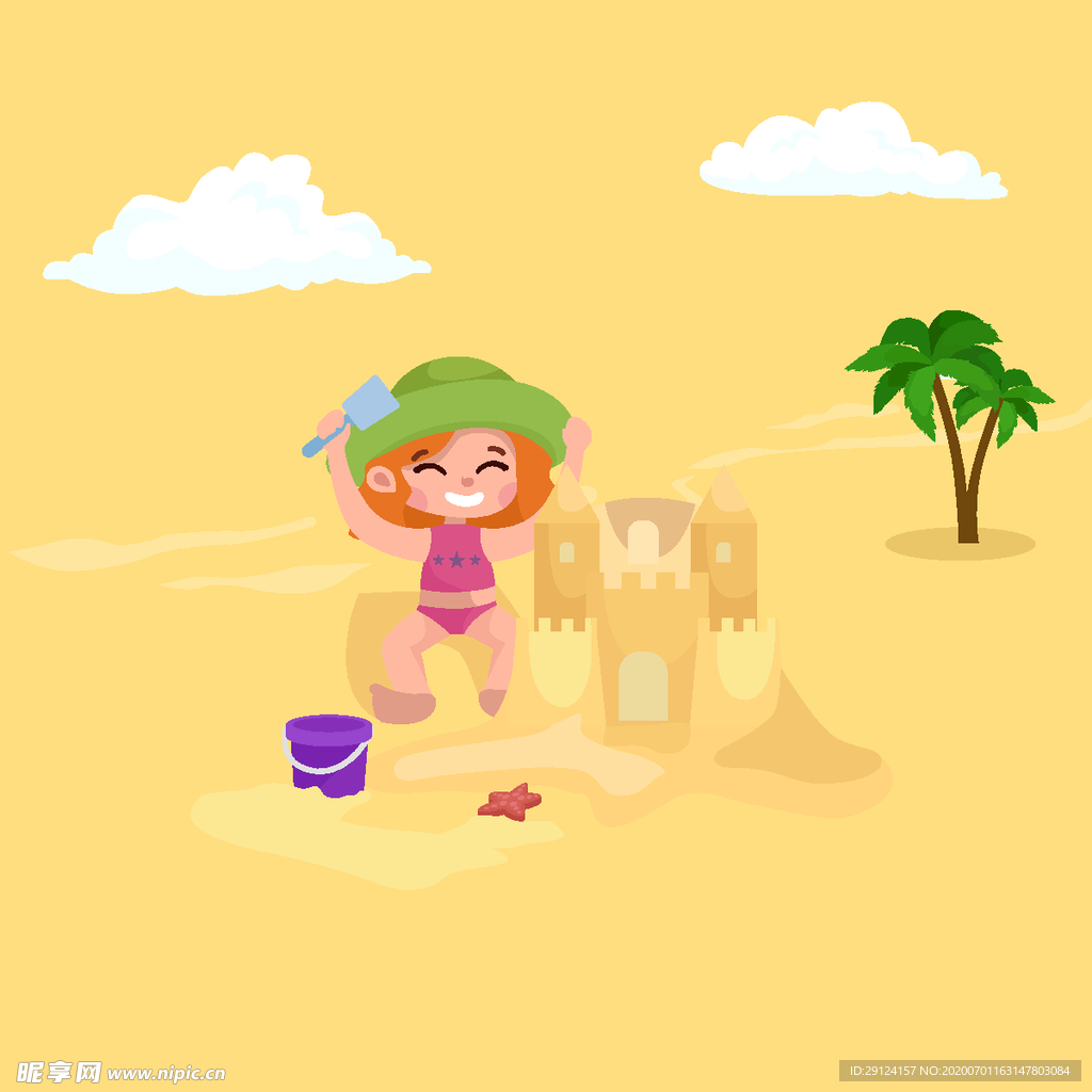 卡通沙滩