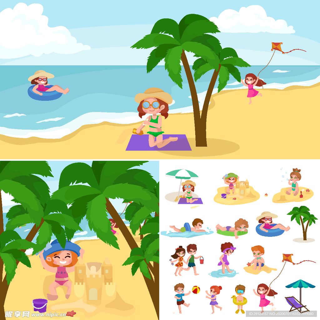 卡通沙滩