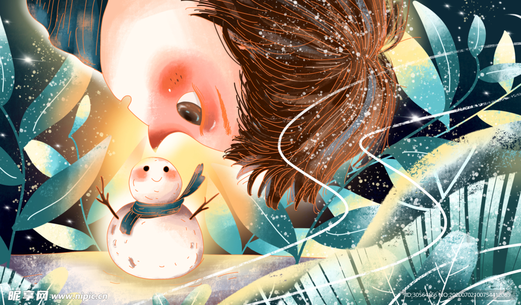 梦幻童话插画卡通清新背景素材