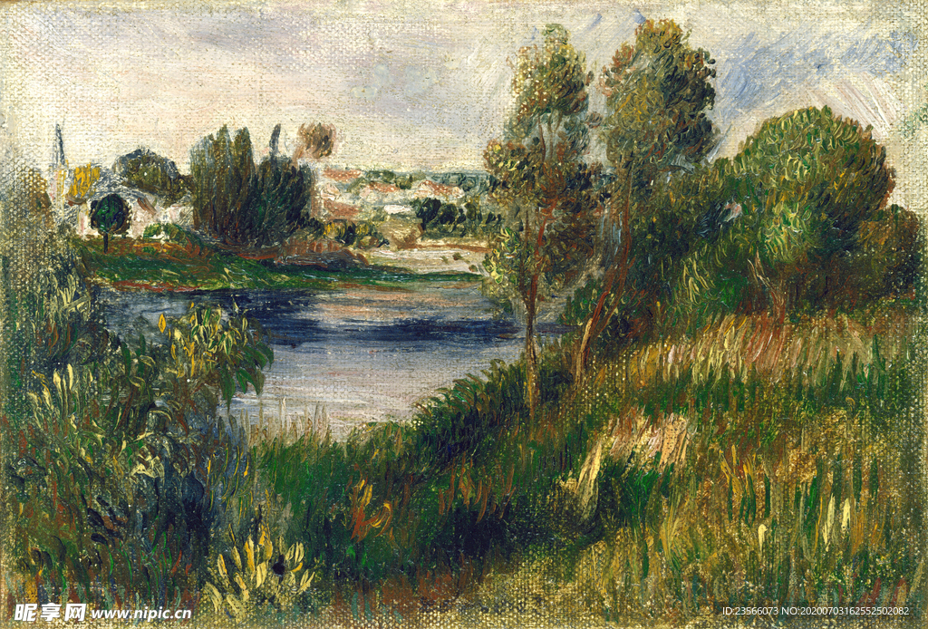 复古色调风景油画