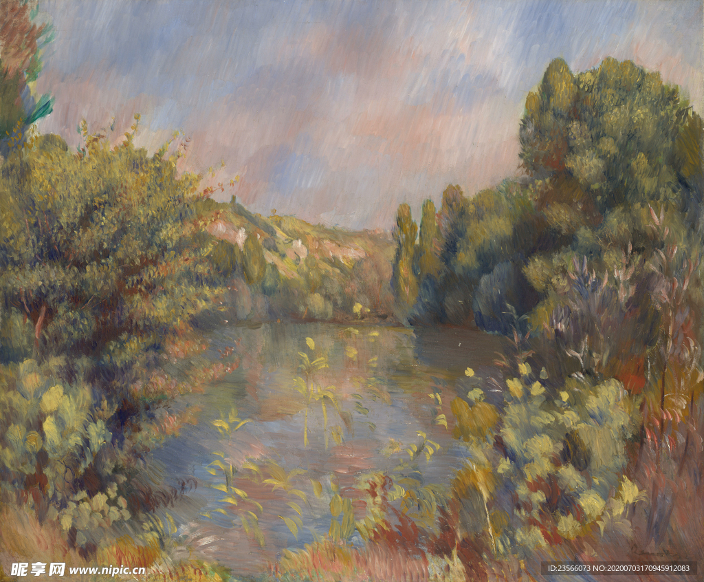 复古色调风景油画