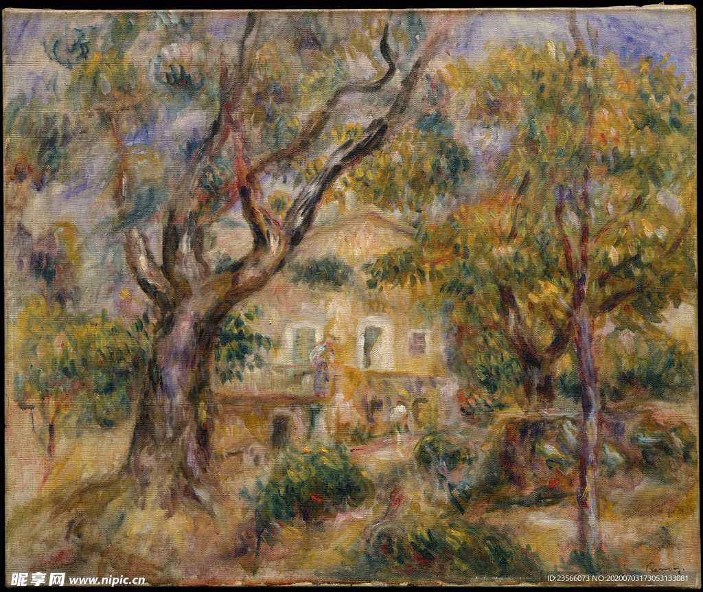 复古色调风景油画