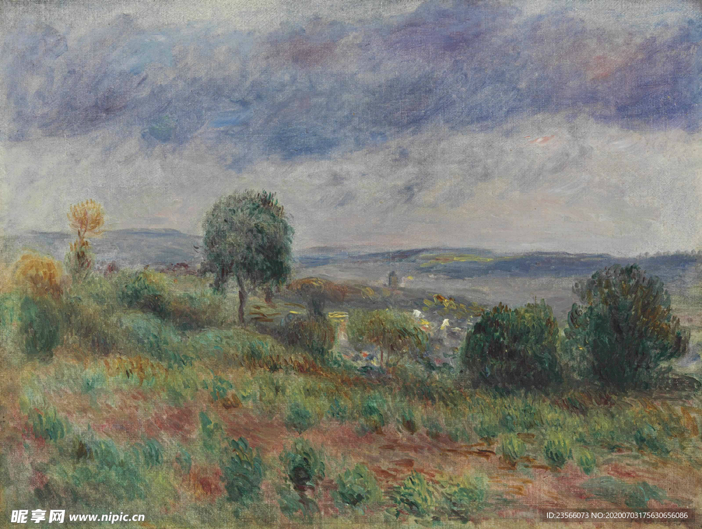 复古色调风景油画