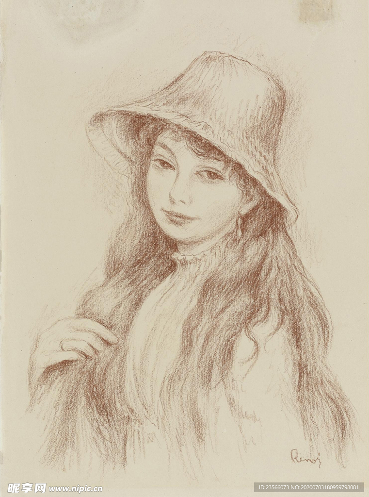 雷诺阿人物形象油画