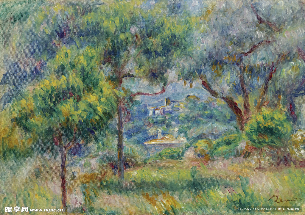 雷诺阿风景油画