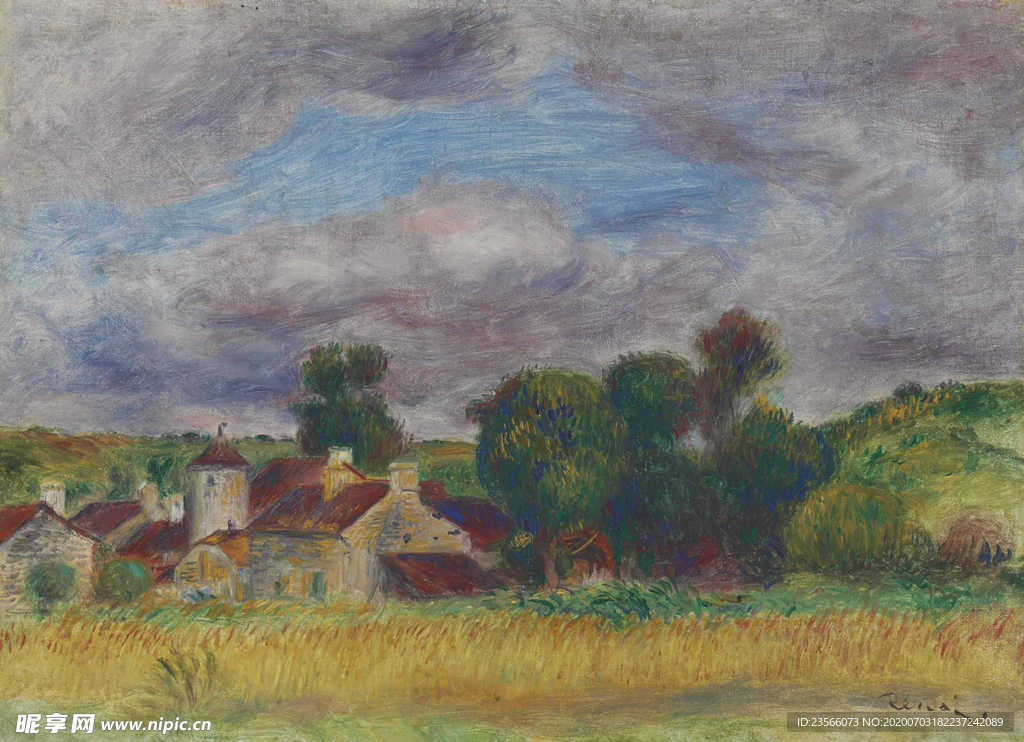 雷诺阿风景油画