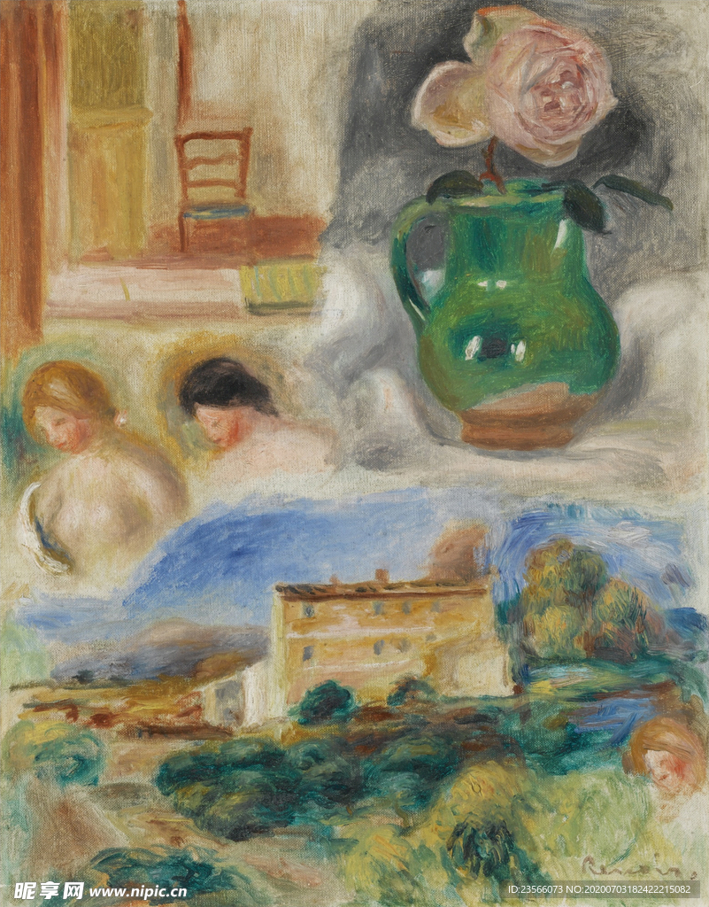 雷诺阿风景油画