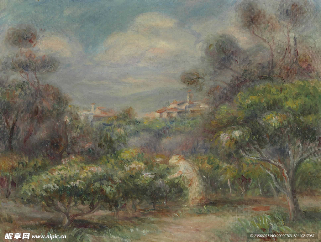 雷诺阿风景油画
