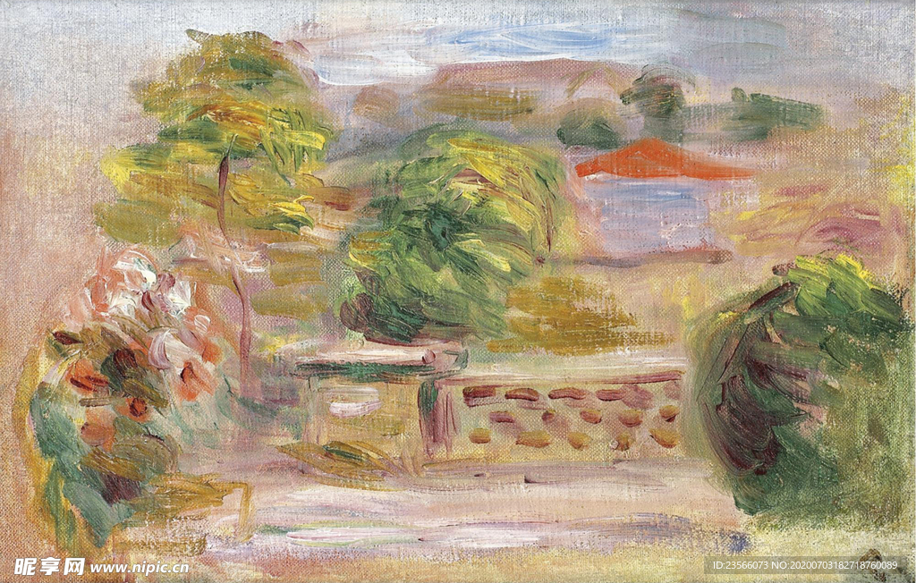 雷诺阿风景油画