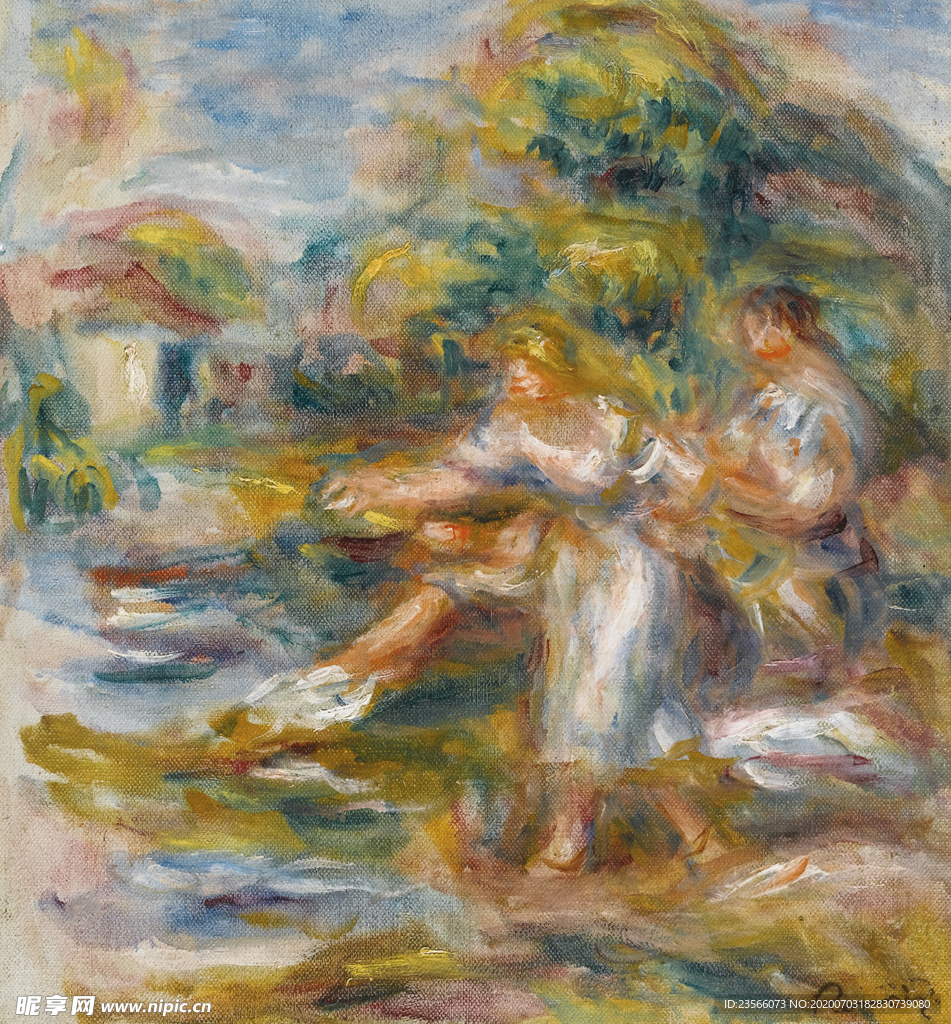 雷诺阿人物形象油画