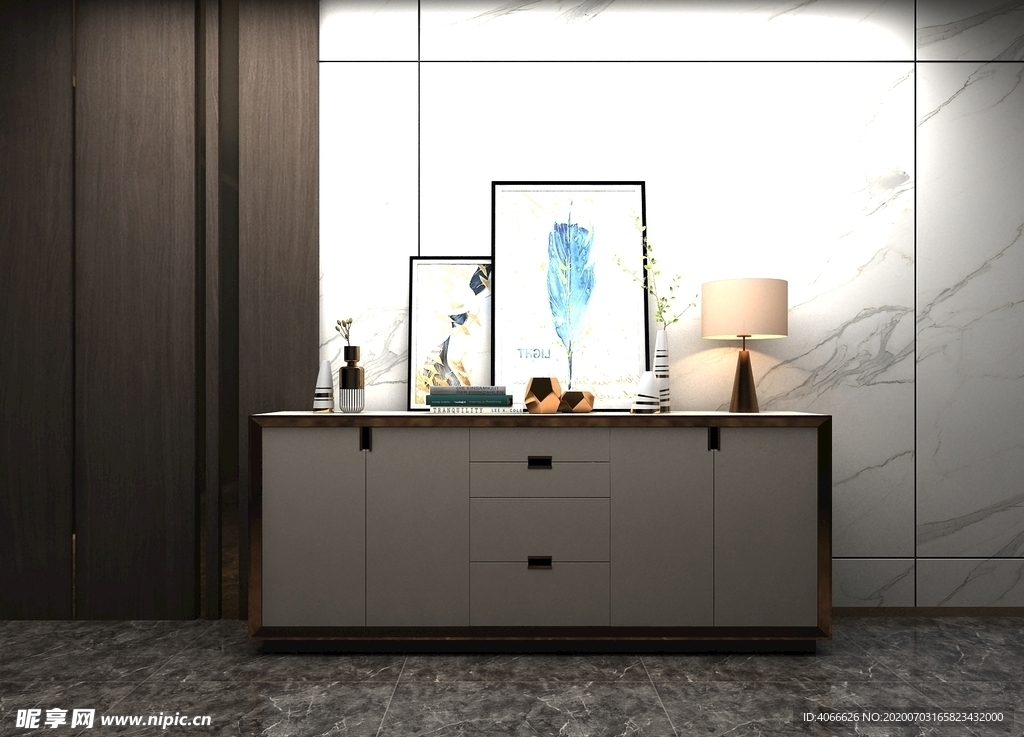 简约餐边柜3d模型
