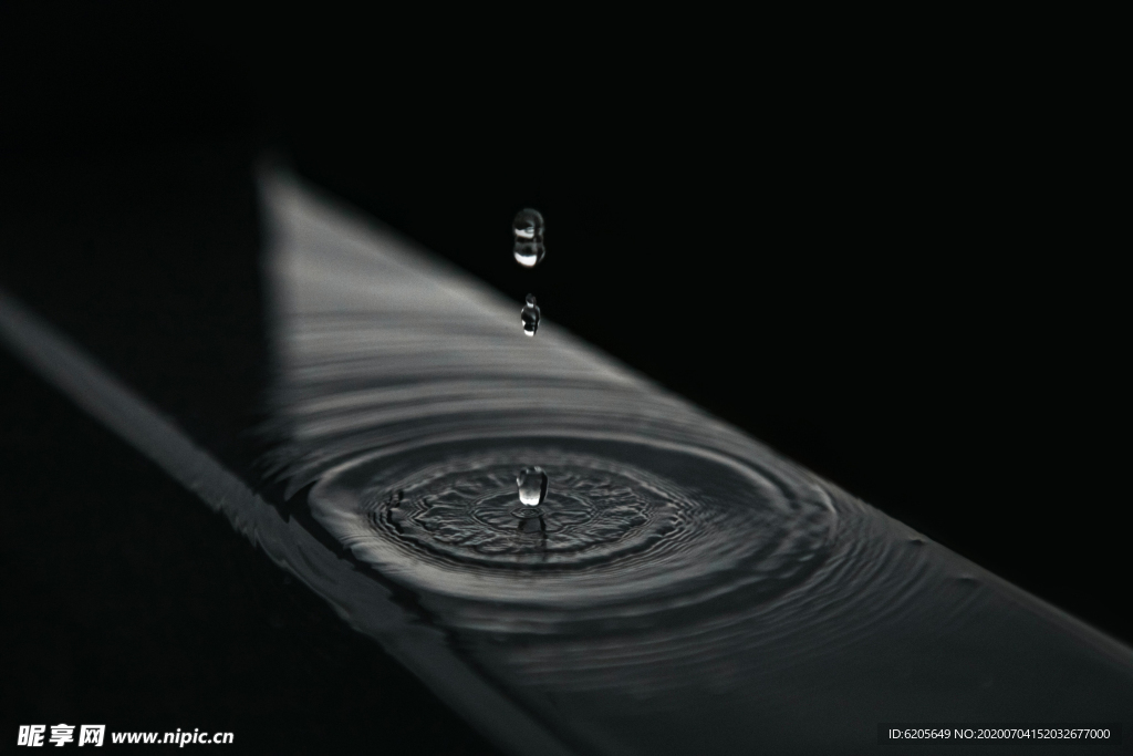 水滴下来的瞬间