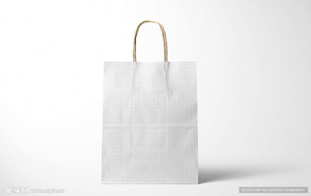 天然牛皮纸购物袋3实体模型套装