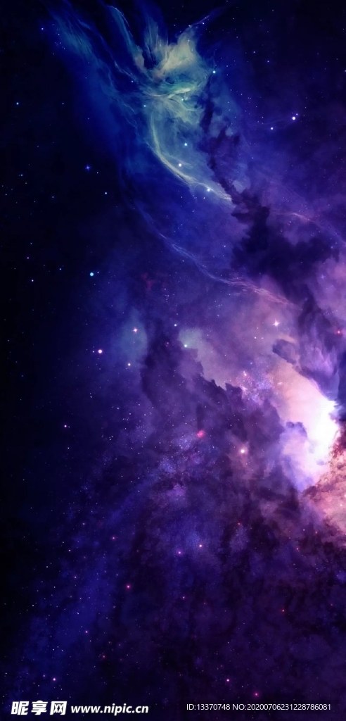 紫光绿光宇宙银河