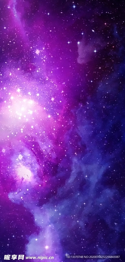 蓝紫云雾银河