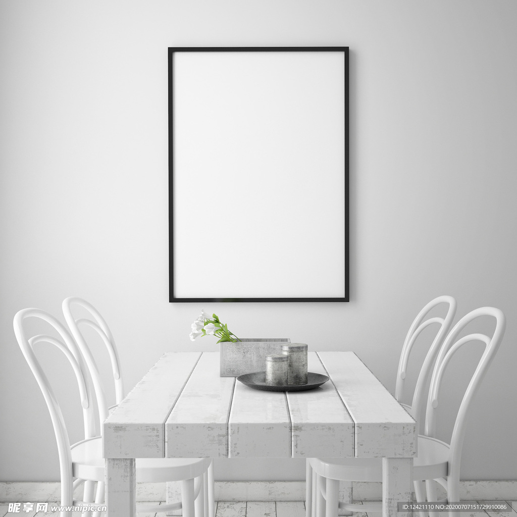 餐厅 桌椅 椅子  空白挂画
