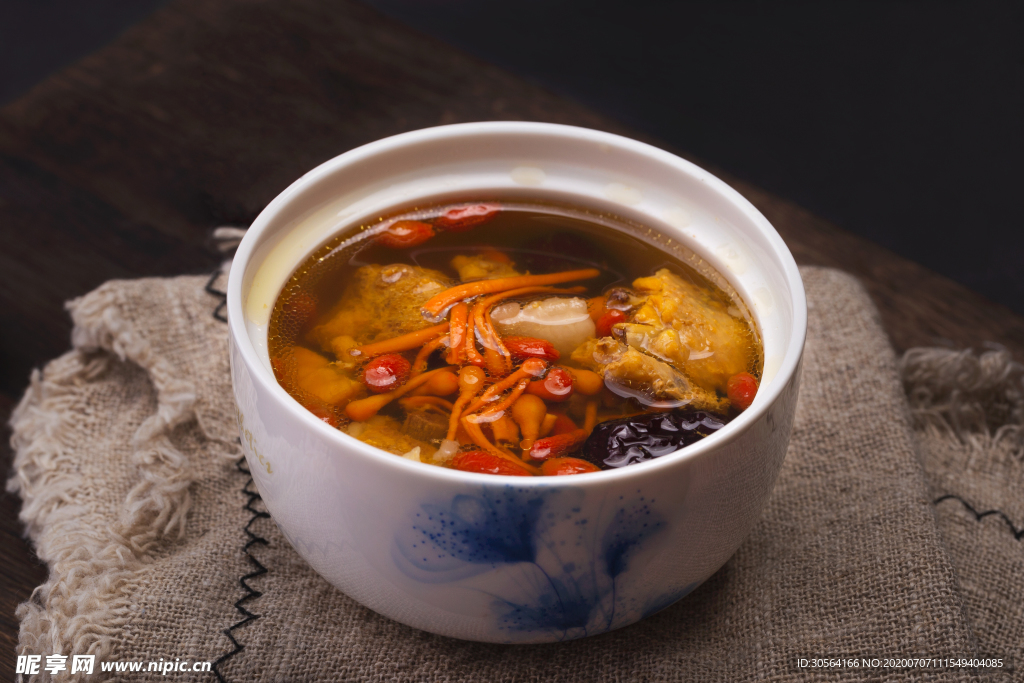 菌汤十全汤食物食材美食背景素材