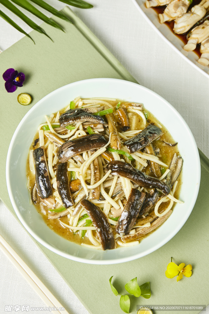 黄鳝面杂烩食物食材美食背景素材
