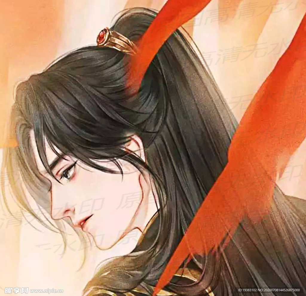 古风情侣头像男子