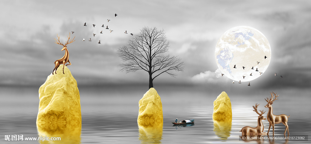 晶瓷画时来运转