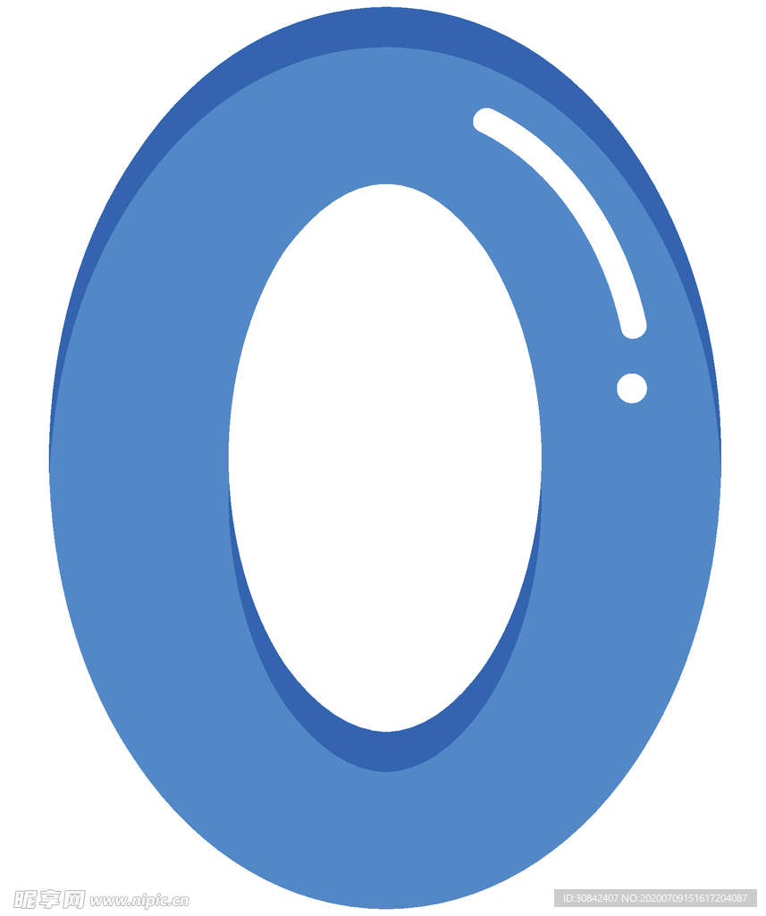 可爱彩色卡通数字0