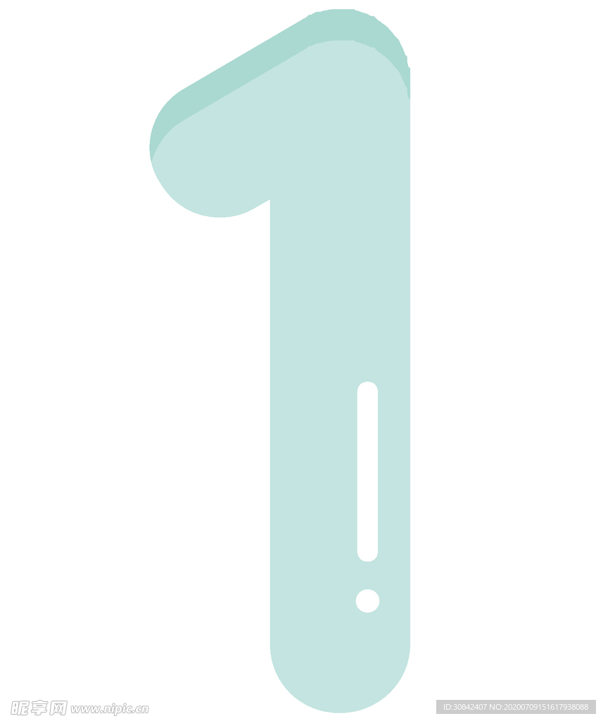 可爱彩色卡通数字1