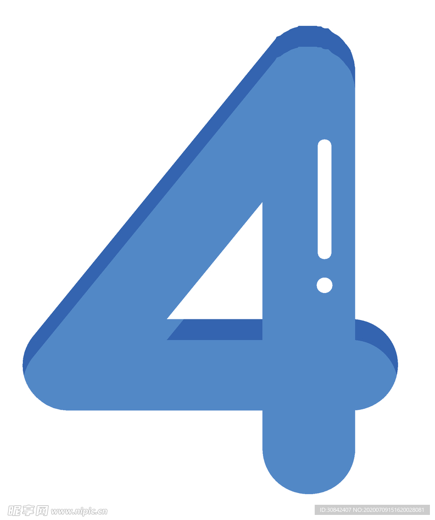 可爱彩色卡通数字4