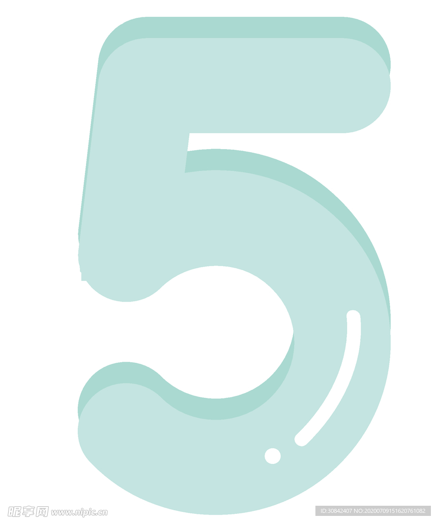 可爱彩色卡通数字5