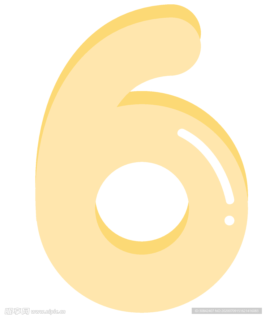 可爱彩色卡通数字6