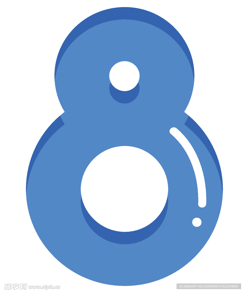 可爱彩色卡通数字8