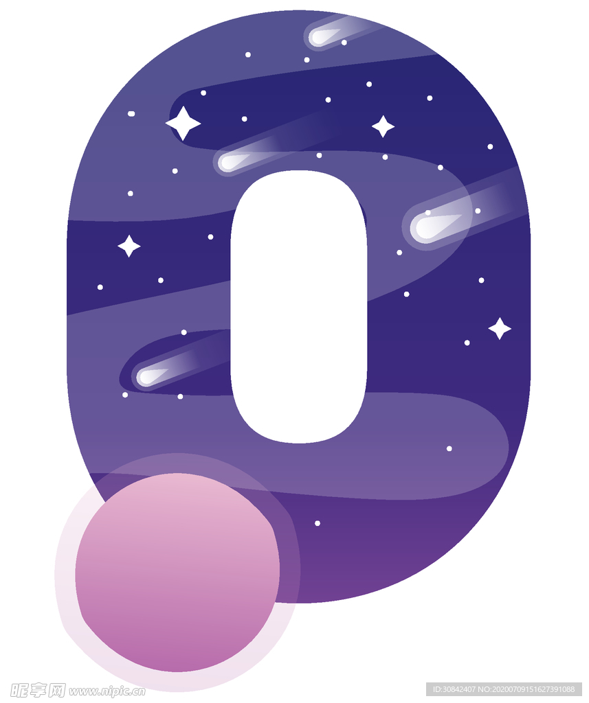 蓝紫色天空数字0