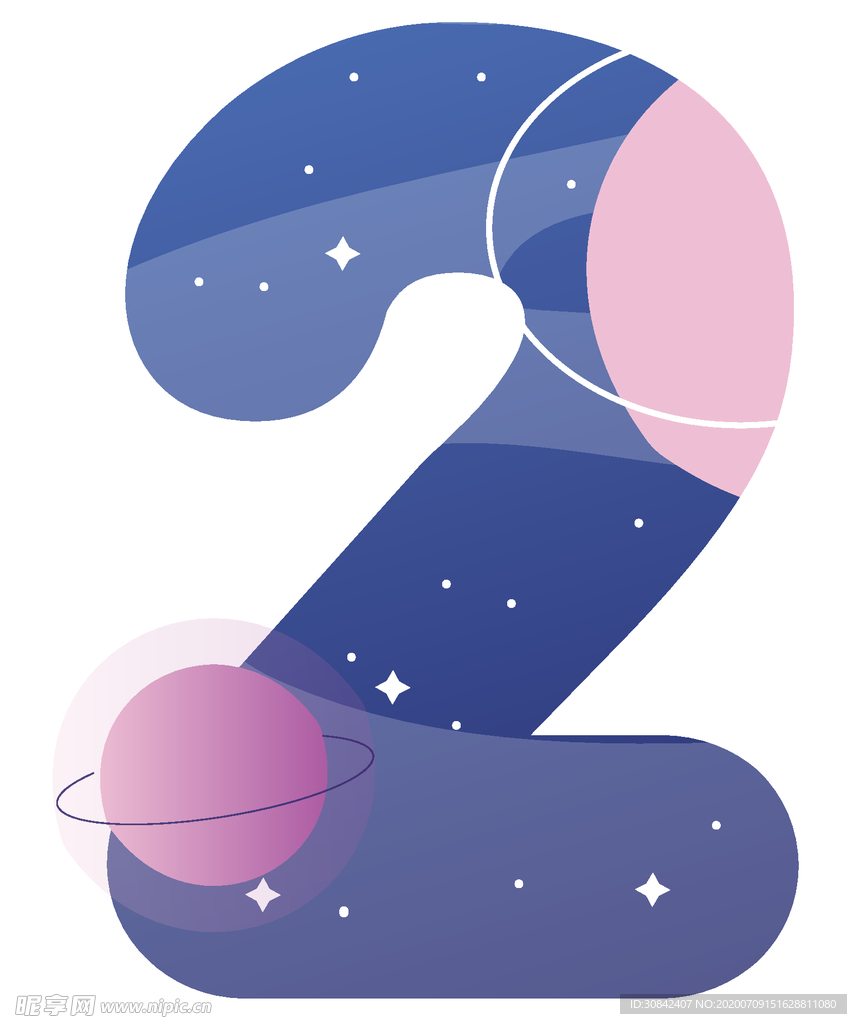 蓝紫色天空数字2