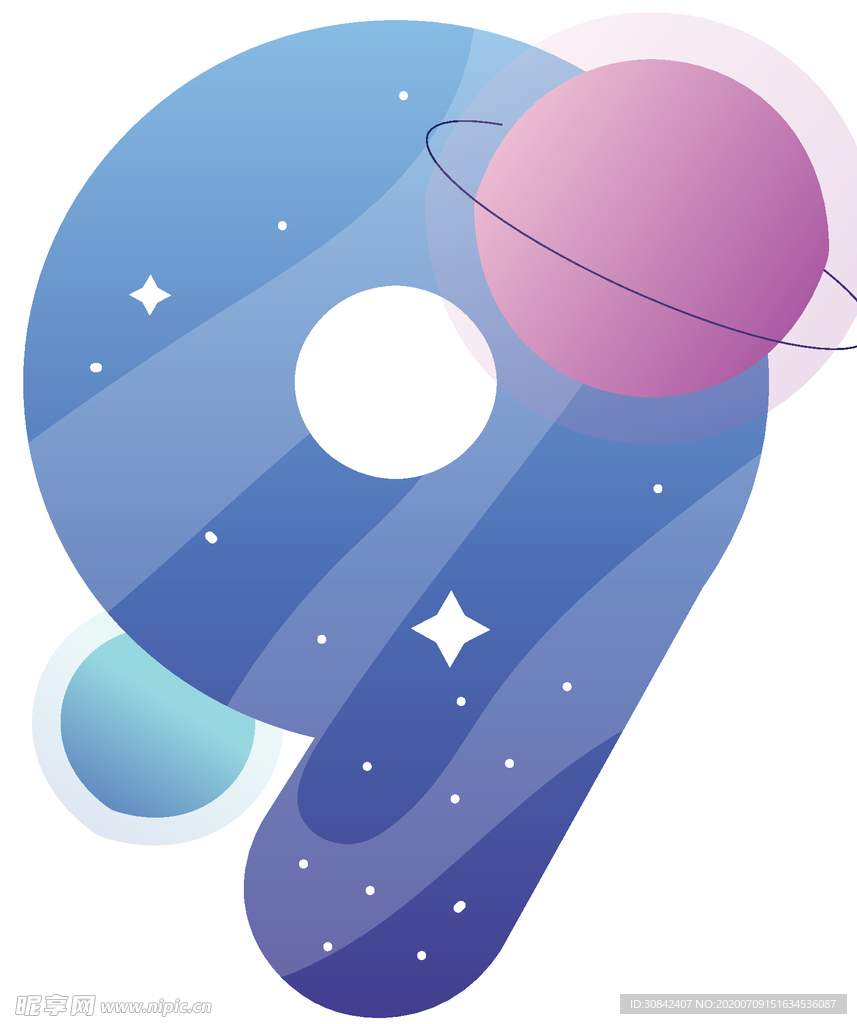 蓝紫色天空数字9