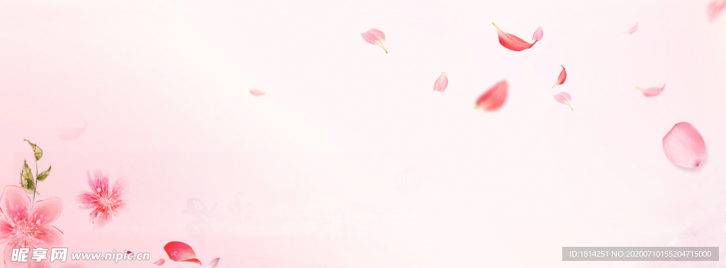 粉色花朵花瓣清新背景