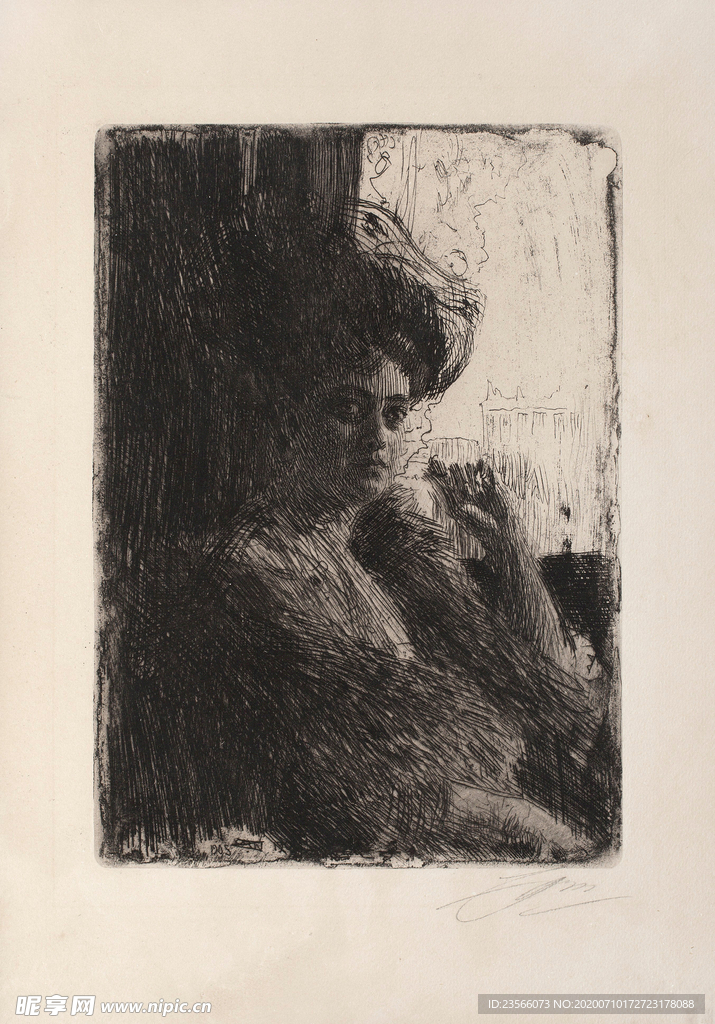 人物形象素描绘画