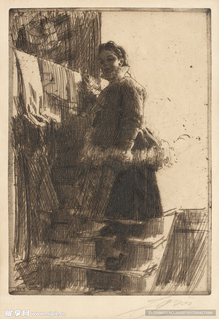 人物形象素描绘画