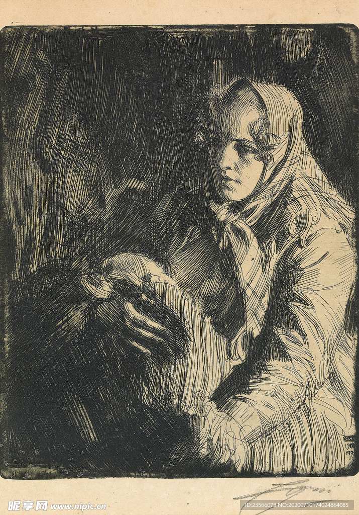 人物形象素描绘画