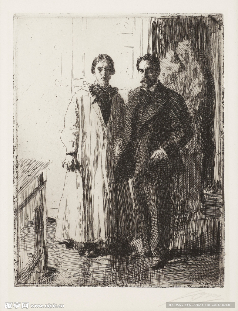 人物形象素描绘画