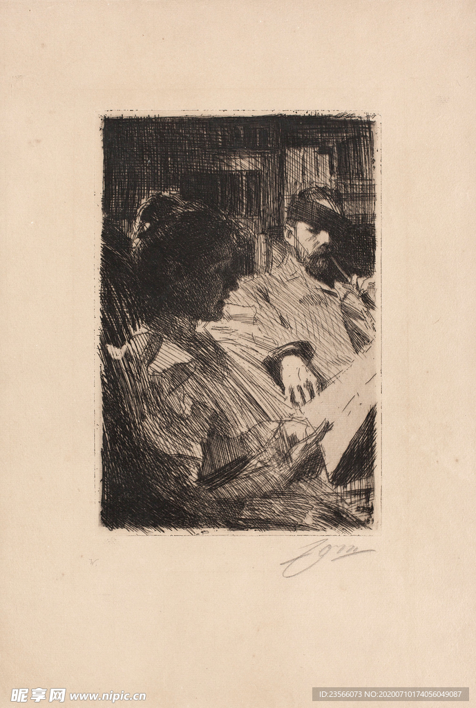 人物形象素描绘画