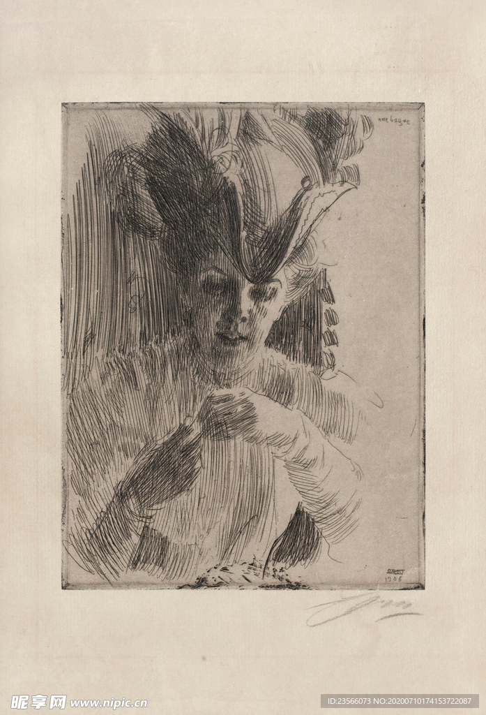 人物形象素描绘画