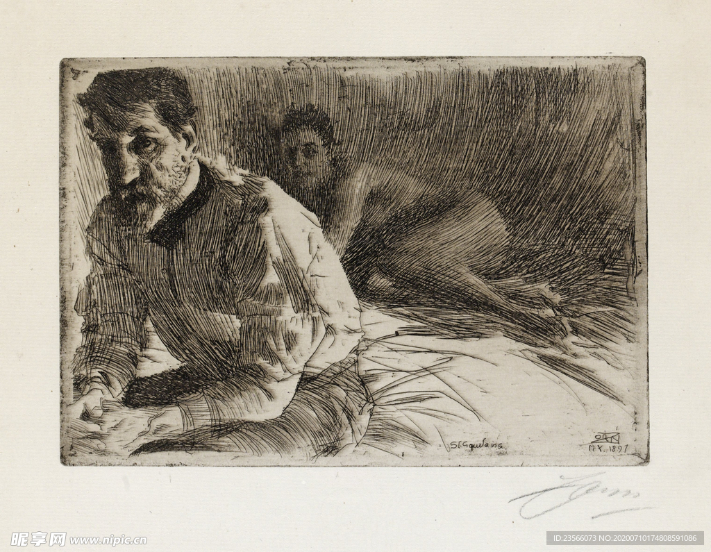 人物形象素描绘画