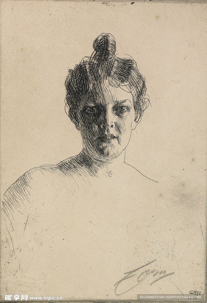 人物形象素描绘画