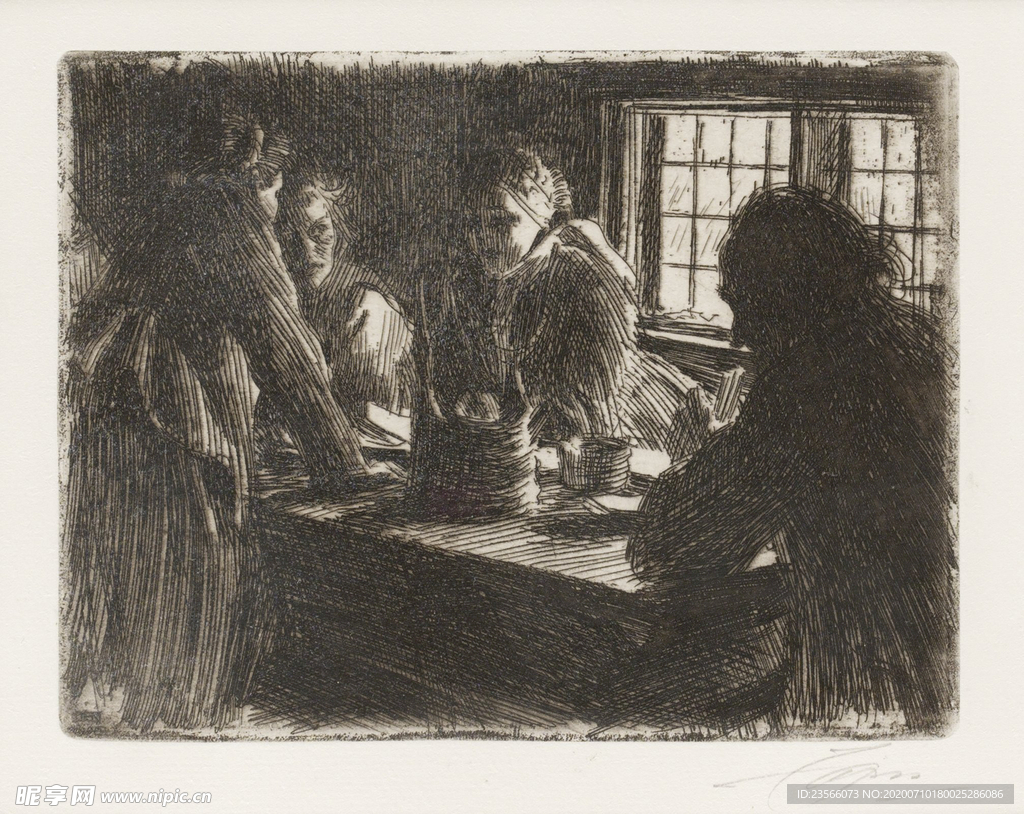 人物形象素描绘画