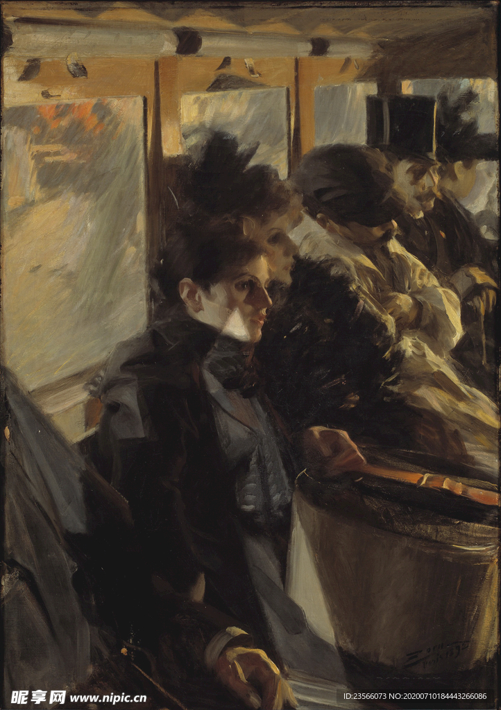 生活场景风景油画