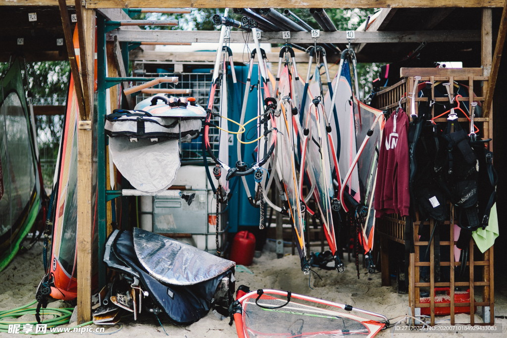 夏日沙滩旅游冲浪板摄影